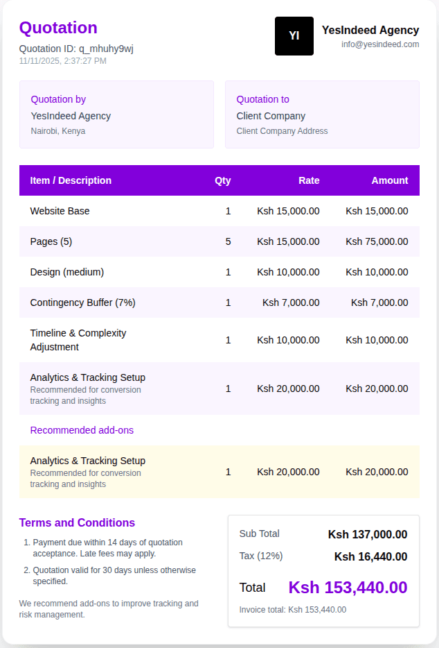 Automate Quotation overview